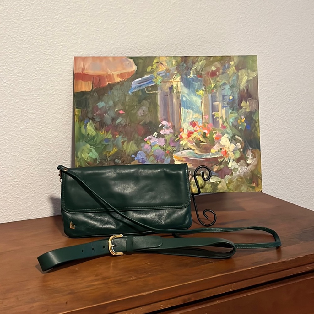Matching green leather purse and belt!
